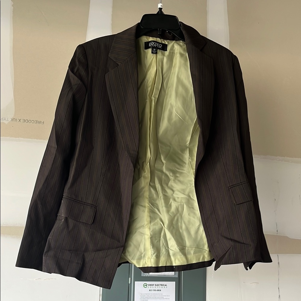 Brown Pinstripe Blazer by Oster